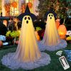 Halloween Decorations Outdoor, Spooky Ghost Decor with Remote Control String Lights