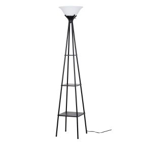 69" Metal Etagere Floor Lamp;  Charcoal Finish (Configuration: No Bulb)
