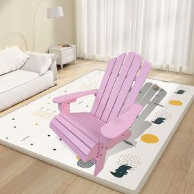 Outdoor or indoor Wood children Adirondack chair,pink (Color: as Pic)
