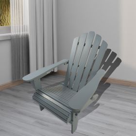 Outdoor or indoor Wood Adirondack chair, foldable, grey (Color: as Pic)