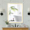4 Size LED Bathroom Mirror;  Backlit and Front Lighted Mirror for Bathroom;  Wall Mounted Bathroom Vanity Framed Mirror Includes Dimmer;  ; Defogger;