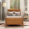 Wood Platform Bed Twin Bed Frame Mattress Foundation Sleigh Bed with Headboard/Footboard/Wood Slat Support