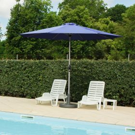 9FT Patio Umbrella, Outdoor Table Umbrella with Push Button Tilt and Crank, UV Protection Waterproof Market Sun Umbrella with 8 Sturdy Ribs for Garden (Color: as Pic)