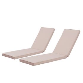 2PCS Set Outdoor Lounge Chair Cushion Replacement Patio Funiture Seat Cushion Chaise Lounge Cushion (Color: as picture)