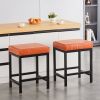 CPINTLTR Modern Bar Stools Faux Leather Barstools Metal Sitting Stool Upholstered Island Chairs Counter Stool for Kitchen Dining Room Cafe Bar Set of
