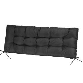 Bench Seat Cushion For Indoor Outdoor Furniture Non Slip Long Chair Cushion with Ties Strap Waterproof Swing Cushion 51.18x19.68IN For Garden Patio Ba (Type: Waterproof_8_Black)