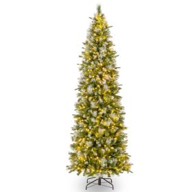 6/7.5/9 FT Artificial Christmas Tree with Warm-White LED Lights (size: L)