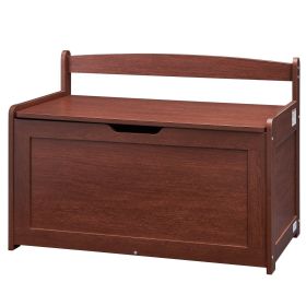 VEVOR Wooden Toy Chest for Kids, Toddler Toy Storage Box with Flip-Top Lid and Safety Hinge (Color: Cherry Color)