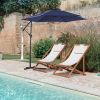 1 Piece 10ft Classic Hanging Umbrella Patio Shade Offset Outdoor Market Umbrella with Cross Base Waterproof UV Protection Burgundy