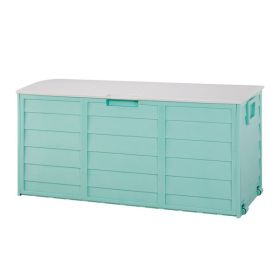 75gal 280L Outdoor Garden Plastic Storage Deck Box Chest Tools Cushions Toys Lockable Seat (Color: as picture)