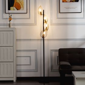 67.3' Tree Floor Lamp (Main Color: Black, Main Material: Metal)