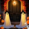 Halloween Decorations Outdoor, Spooky Ghost Decor with Remote Control String Lights