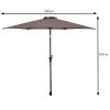 10 Feet Outdoor Patio Umbrella with Tilt Adjustment and Crank