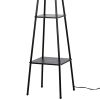 69" Metal Etagere Floor Lamp;  Charcoal Finish