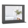 Rectangle Bathroom Mirror with Shelf 23.5 x 17.5 Inch and Wood Frame
