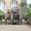 Outdoor Swivel Chair with Cushions, Rattan Egg Patio Chair with Rocking Function for Balcony, Poolside and Garden