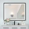 4 Size LED Bathroom Mirror;  Backlit and Front Lighted Mirror for Bathroom;  Wall Mounted Bathroom Vanity Framed Mirror Includes Dimmer;  ; Defogger;