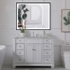 4 Size LED Bathroom Mirror;  Backlit and Front Lighted Mirror for Bathroom;  Wall Mounted Bathroom Vanity Framed Mirror Includes Dimmer;  ; Defogger;