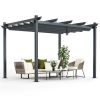 10 x 12 Feet Outdoor Aluminum Retractable Pergola Canopy Shelter Grape Trellis