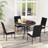 PE Wicker Patio Chairs Set of 2/4 with Cushions for Porch Deck Garden and Backyard