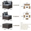 9 Pieces Outdoor Patio Furniture Set, Wicker Patio Conversation Sectional Sofa Set, All Weather PE Rattan Sofa with Glass Table and Cushions