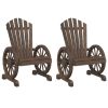 Patio Adirondack Chairs 2 pcs Solid Wood Fir