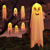 Halloween Decorations Outdoor Decor Hanging Lighted Glowing Ghost Witch Hat Halloween Decorations Indoor Outside Ornaments Clearance Halloween Party L