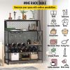 VEVOR Wine Rack Home Bar Table, Industrial Liquor Storage Cabinets with Glass Holder