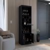 Nero Cabinet 4-Tier, Glass Holder Stemware Rack, Wine Cabinet, Liquor Cabinet, 10 Bottle Cubbies, 4 Shelves