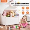 VEVOR Wooden Toy Chest for Kids, Toddler Toy Storage Box with Flip-Top Lid and Safety Hinge