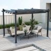 10 x 12 Feet Outdoor Aluminum Retractable Pergola Canopy Shelter Grape Trellis