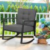 1PC Patio Rattan Rocker Outdoor Glider Rocking Chair Cushion Lawn