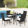 PE Wicker Patio Chairs Set of 2/4 with Cushions for Porch Deck Garden and Backyard